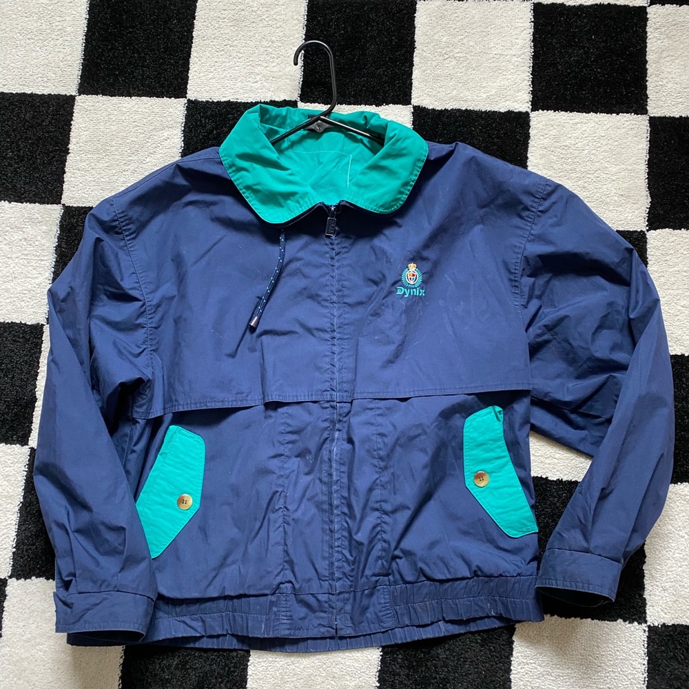 Vintage bomber type jacket blue teal